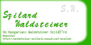 szilard waldsteiner business card